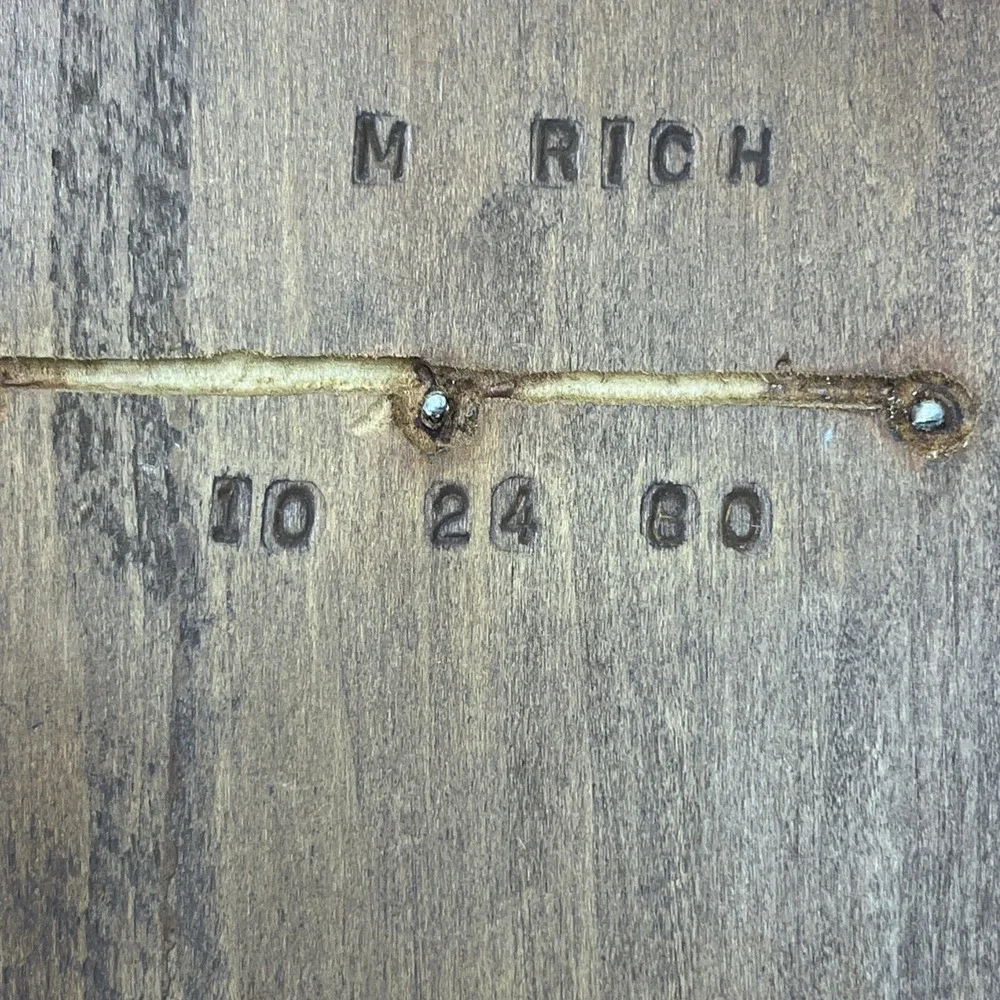 Vintage 1980 Wood Wall Hanging Key‎ Hook Rack with 5 Hooks